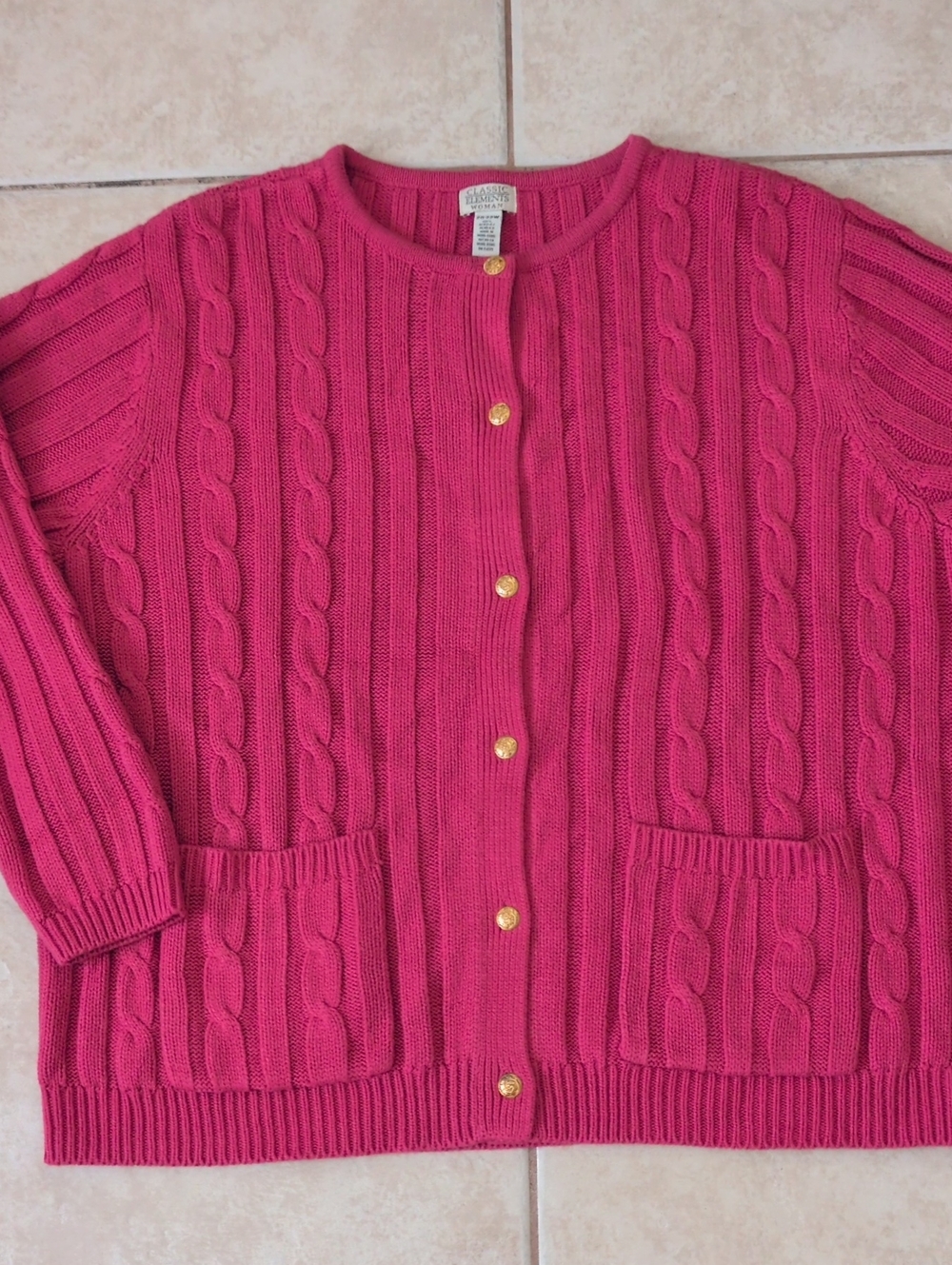 Classic Elements Women Pink Cardigan Size 20 22 W